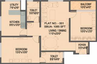 Malavika Builders Sri Malavika Nest (2BHK+2T (1,085 sq ft) 1085 sq ft)