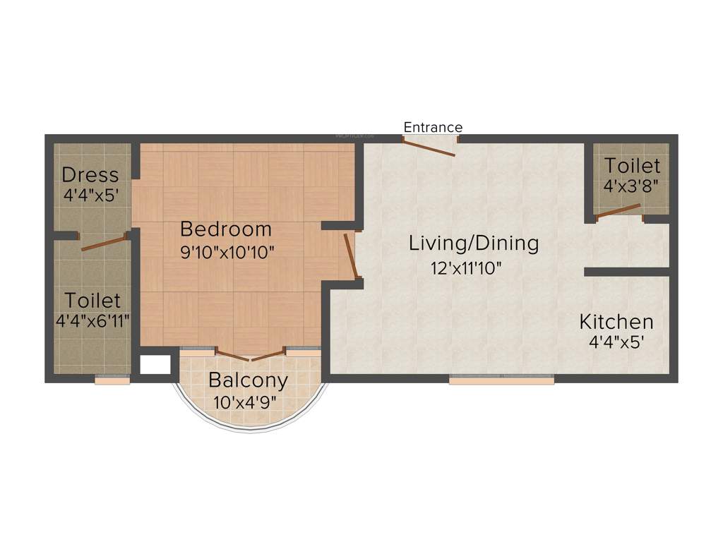 Platinum Airport Lounge (1BHK+2T (690 sq ft) 690 sq ft)