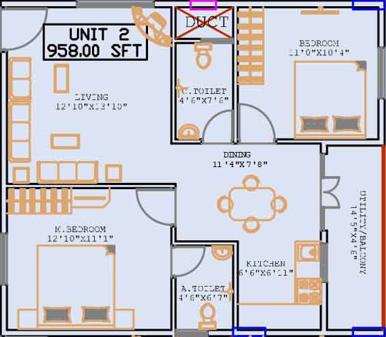 Prabhavathi Elegant (2BHK+2T (958 sq ft) 958 sq ft) Prabhavathi Elegant (2BHK+2T (958 sq ft) 958 sq ft)