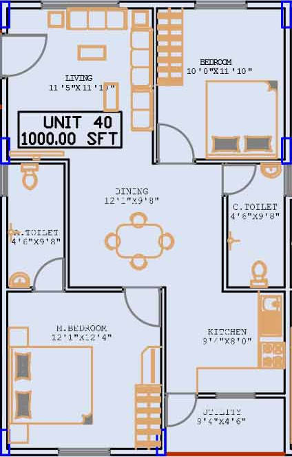 Prabhavathi Elegant (2BHK+2T (1,000 sq ft) 1000 sq ft)