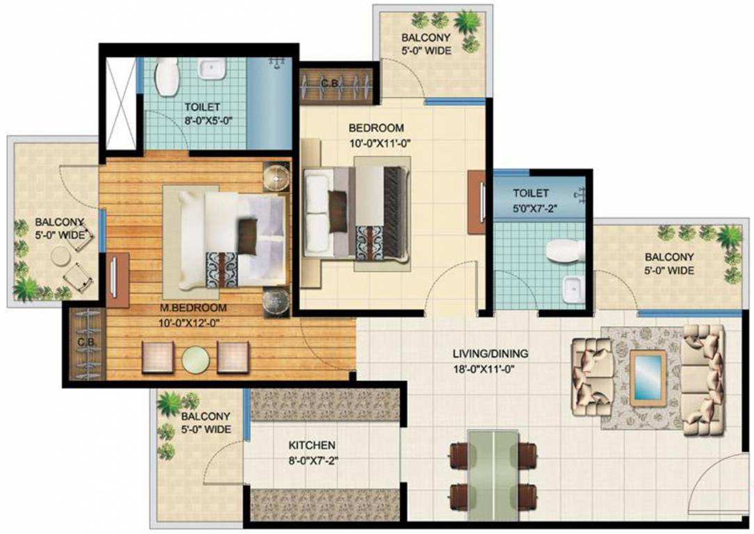 VVIP Homes (2BHK+2T (1,090 sq ft) 1090 sq ft)