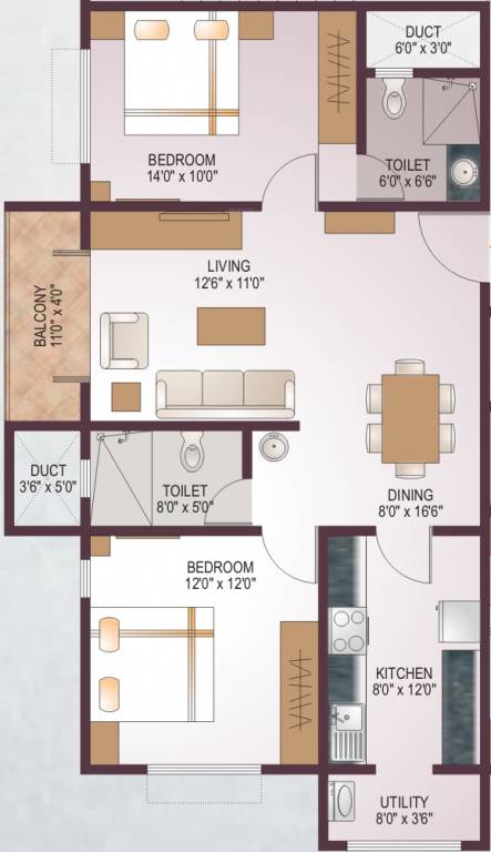 Regal Developers And Associates Woods (2BHK+2T (1,065 sq ft) 1065 sq ft)