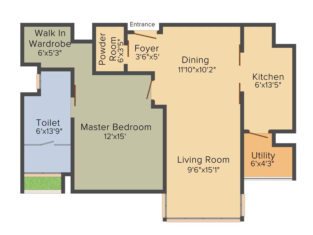 Bhartiya Leela Residences (1BHK+1T (1,169 sq ft) 1169 sq ft)