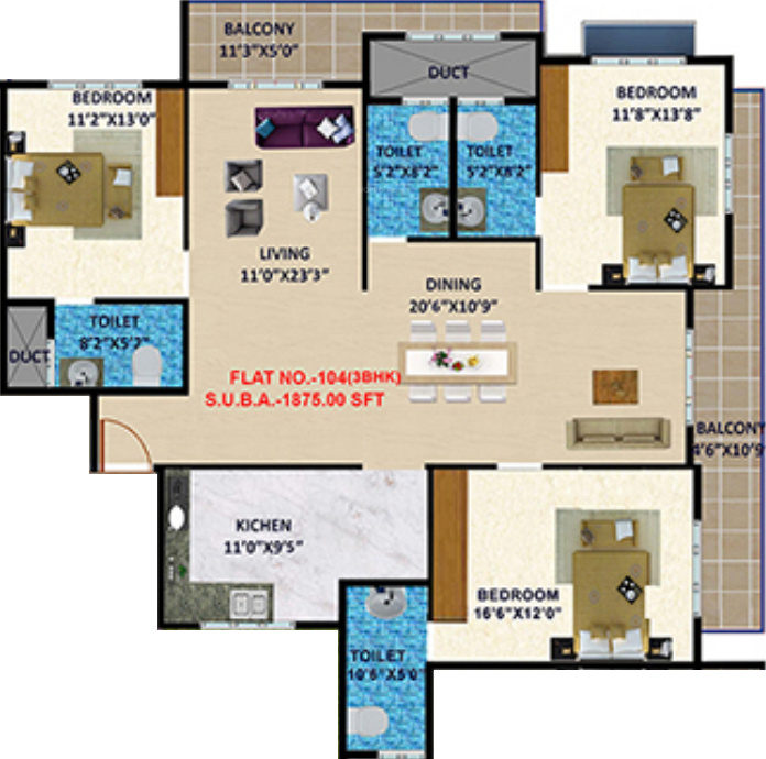 Sankhya Heights (3BHK+4T (1,875 sq ft) 1875 sq ft) Sankhya Heights (3BHK+4T (1,875 sq ft) 1875 sq ft)