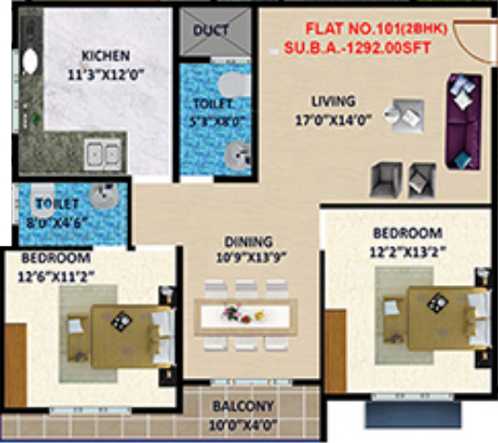 Sankhya Heights (2BHK+2T (1,292 sq ft) 1292 sq ft) Sankhya Heights (2BHK+2T (1,292 sq ft) 1292 sq ft)