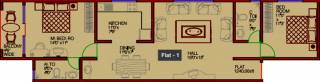 Floor Plan (2BHK+2T (1,240 sq ft) 1240 sq ft) Supreme Builders Gem Floor Plan (2BHK+2T (1,240 sq ft) 1240 sq ft)