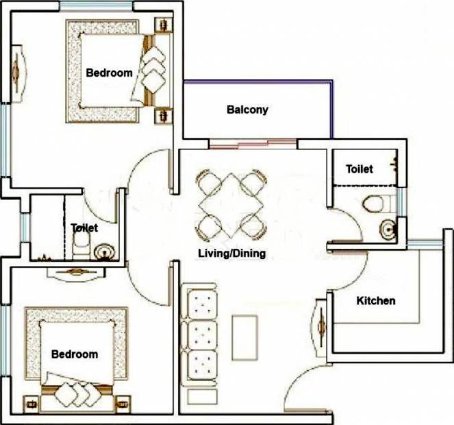 Appolo Residency (2BHK+2T (890 sq ft) 890 sq ft)