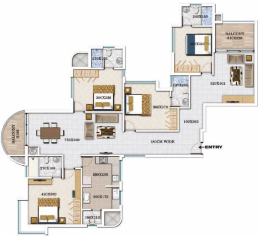 Crescent Platinum (4BHK+4T (2,503 sq ft) + Servant Room 2503 sq ft)