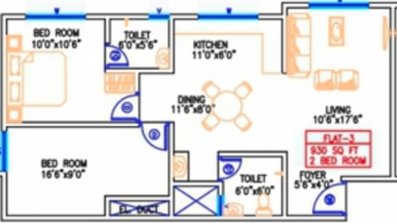 City Green View (2BHK+2T (930 sq ft) 930 sq ft)