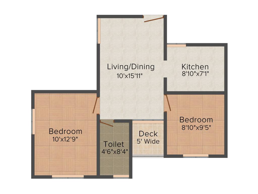 Sai Samarth Crystal 2BHK+1T (765 sq ft)