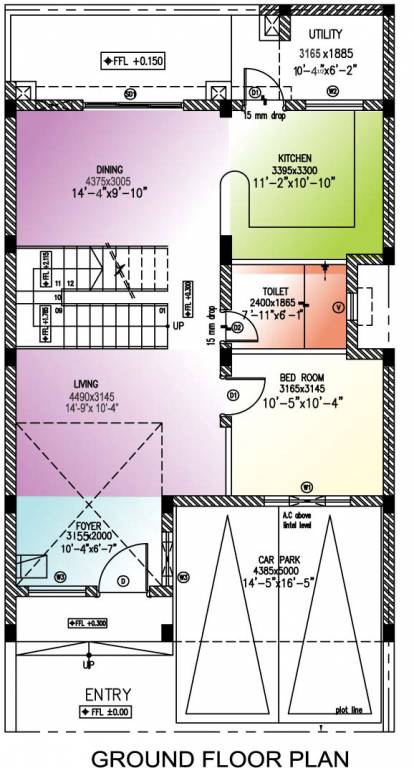 golf link villas Floor Plan Ground Floor Plan