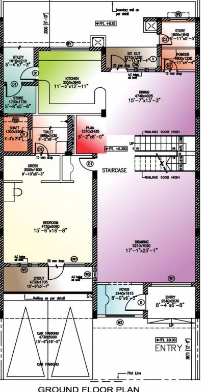 golf link villas Floor Plan Ground Floor Plan