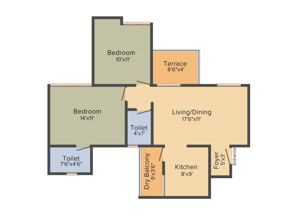 Silveroak Sonchafa (2BHK+2T (944 sq ft) 944 sq ft)