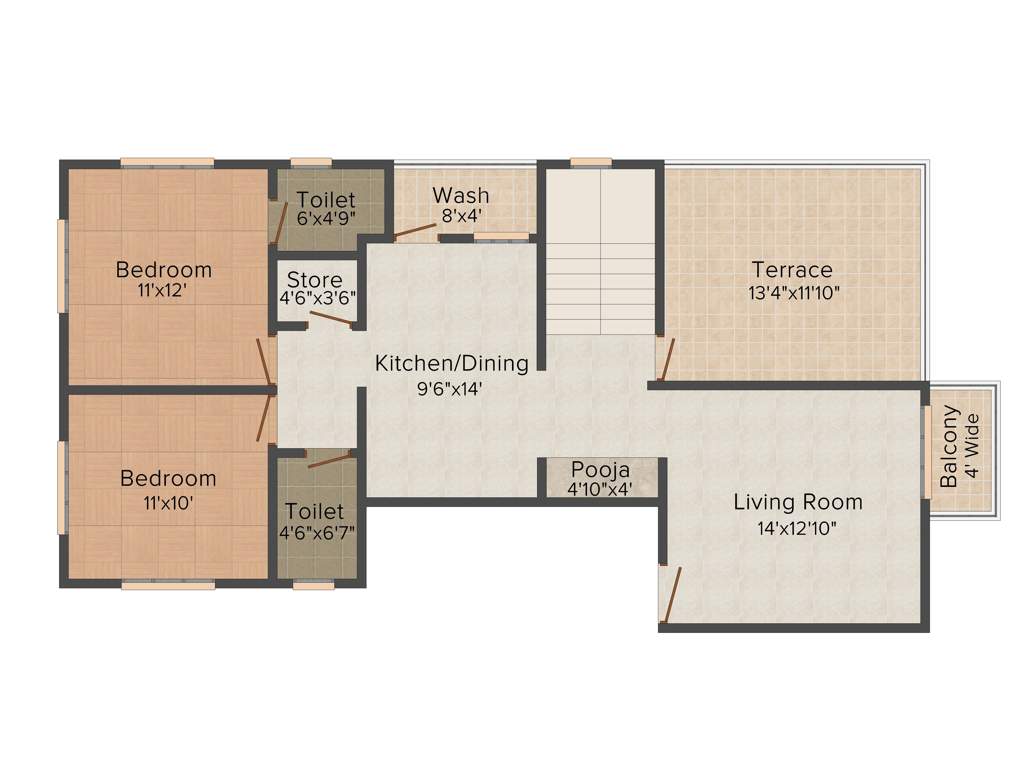 Lilleria Apartments I And II (2BHK+2T (1,000 sq ft) 1000 sq ft)