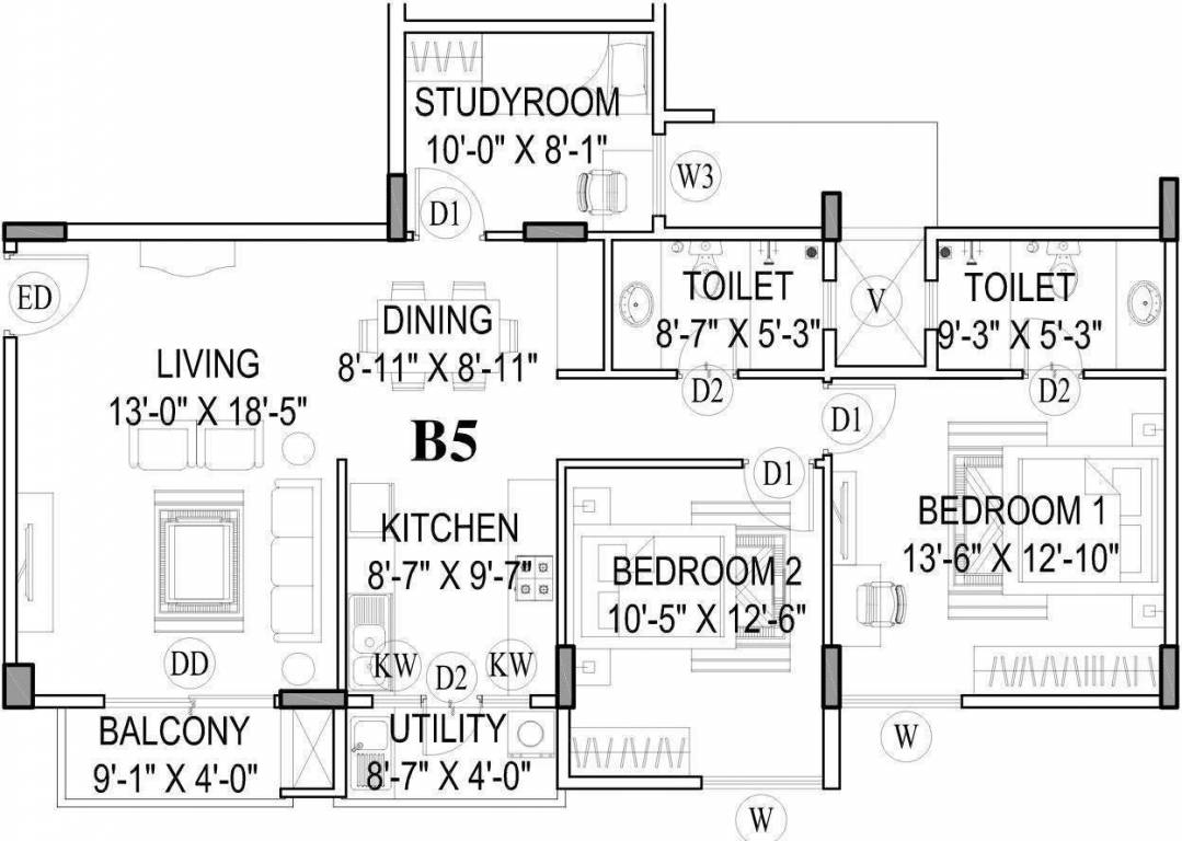 Shriram Summitt (2BHK+2T (1,370 sq ft)   Study Room 1370 sq ft) Shriram Summitt (2BHK+2T (1,370 sq ft)   Study Room 1370 sq ft)