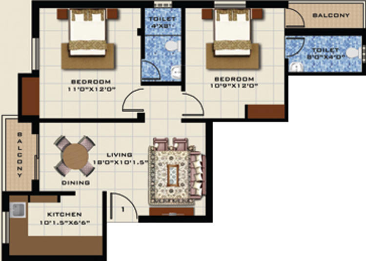 Piriyaa Athulya (2BHK+2T (887 sq ft) 887 sq ft) Piriyaa Athulya (2BHK+2T (887 sq ft) 887 sq ft)