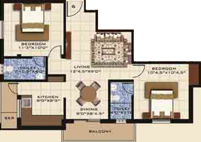 Piriyaa Athulya (2BHK+2T (905 sq ft) 905 sq ft) Piriyaa Athulya (2BHK+2T (905 sq ft) 905 sq ft)