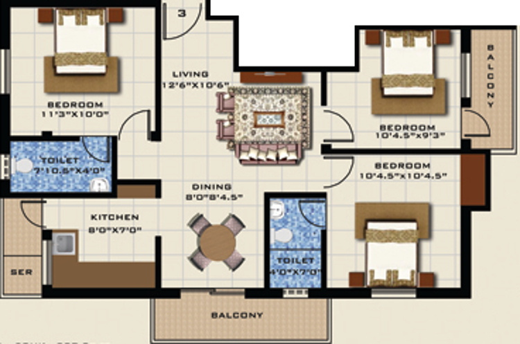 Piriyaa Athulya (3BHK+2T (1,059 sq ft) 1059 sq ft) Piriyaa Athulya (3BHK+2T (1,059 sq ft) 1059 sq ft)