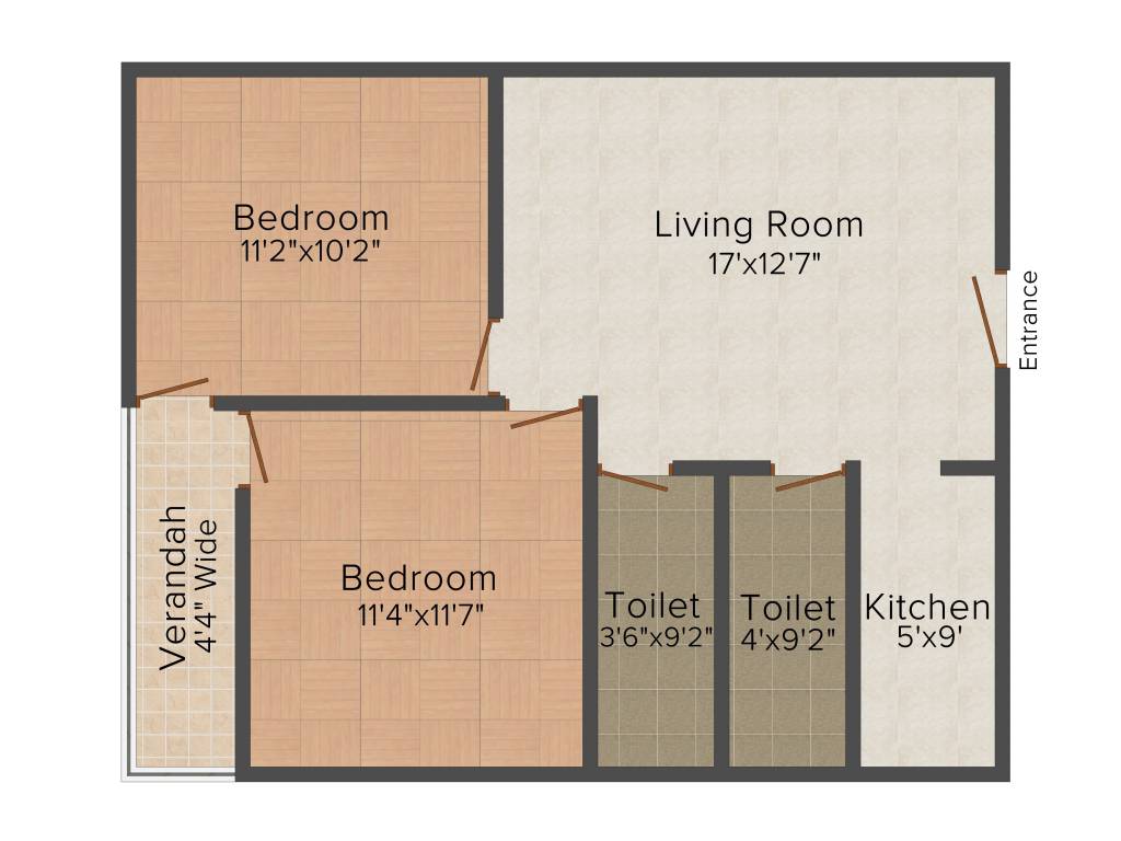 Balaji Enclave 2 (2BHK+2T (911 sq ft) 911 sq ft)