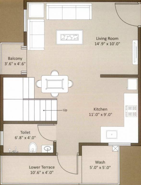 Aum Param (2BHK+3T (1,100 sq ft) 1100 sq ft)