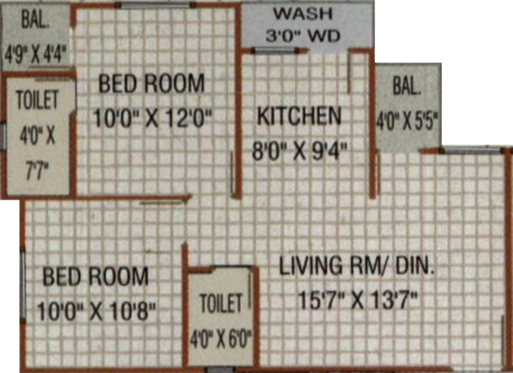 M R Construction Vadodara Omkaar Greens (2BHK+2T (930 sq ft) 930 sq ft)