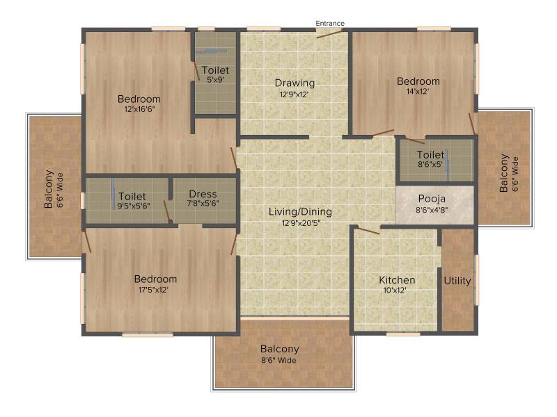 Aditya Capitol Heights (3BHK+3T (2,650 sq ft)   Pooja Room 2650 sq ft)