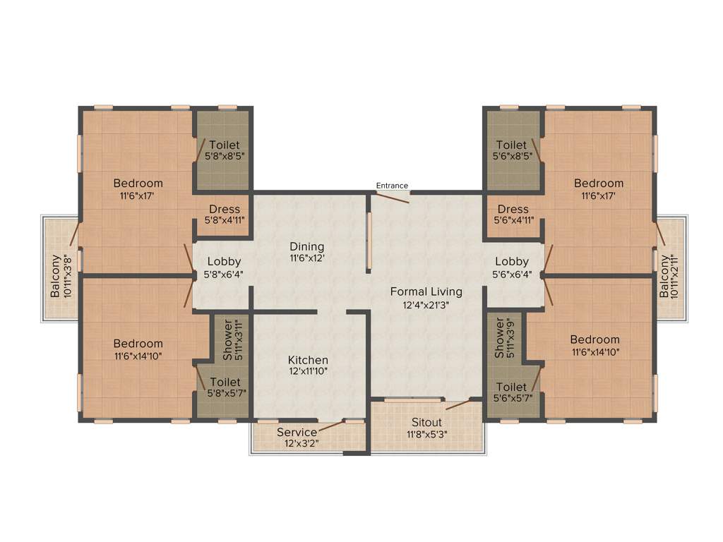 Arham Mahadev (4BHK+4T (2,599 sq ft) 2599 sq ft)