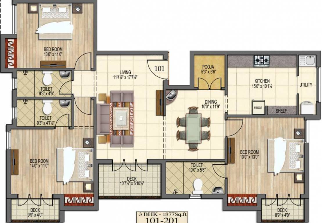 Charu Nakshatra (3BHK+3T (1,877 sq ft) 1877 sq ft) Charu Nakshatra (3BHK+3T (1,877 sq ft) 1877 sq ft)