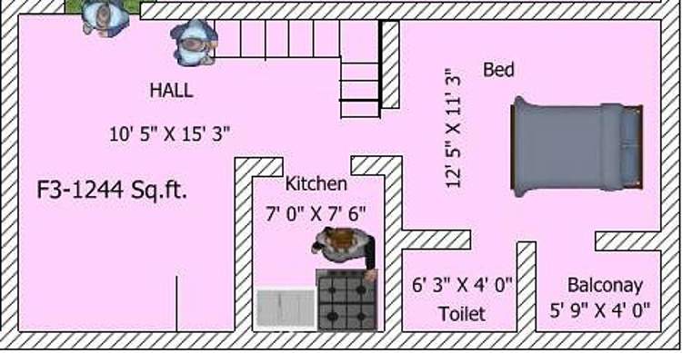 Achutha Aracde (3BHK+3T (1,244 sq ft) 1244 sq ft)