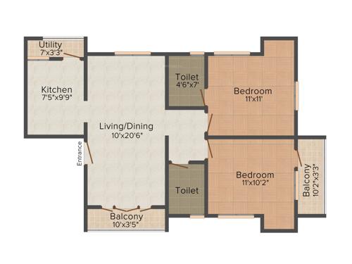 Fine Thulasi (2BHK+2T (1,000 sq ft) 1000 sq ft)