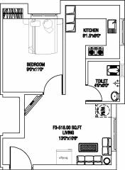 CC Shivalayam (1BHK+1T (518 sq ft) 518 sq ft)