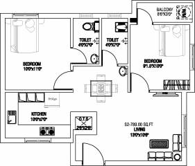 CC Shivalayam (2BHK+2T (789 sq ft) 789 sq ft)