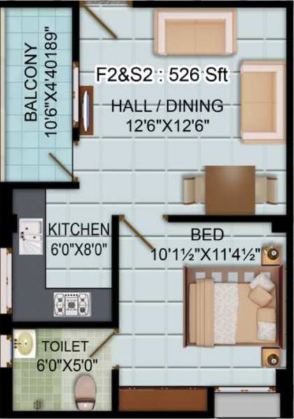 Udhayam Sai Adhidya (1BHK+1T (526 sq ft) 526 sq ft)