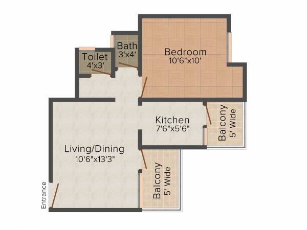 Mudra Toran Sparsh (1BHK+1T (570 sq ft) 570 sq ft)