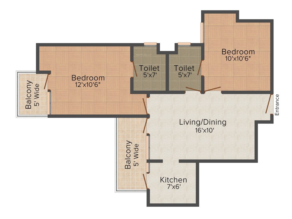 Mudra Toran Sparsh (2BHK+2T (860 sq ft) 860 sq ft)