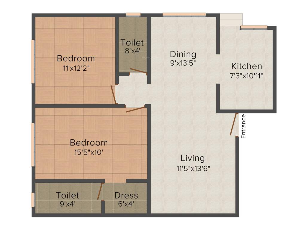 Arjun Meera Reena Garden (2BHK+2T (1,046 sq ft) 1046 sq ft)