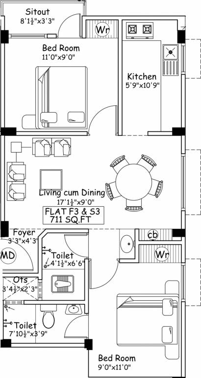 MS Charan Sumrithi Castle (2BHK+2T (711 sq ft) 711 sq ft) MS Charan Sumrithi Castle (2BHK+2T (711 sq ft) 711 sq ft)