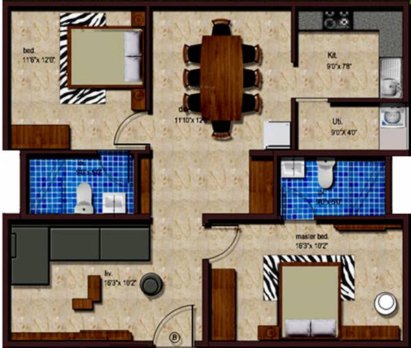 Paramount Serene (2BHK+2T (1,221 sq ft) 1221 sq ft) Paramount Serene (2BHK+2T (1,221 sq ft) 1221 sq ft)