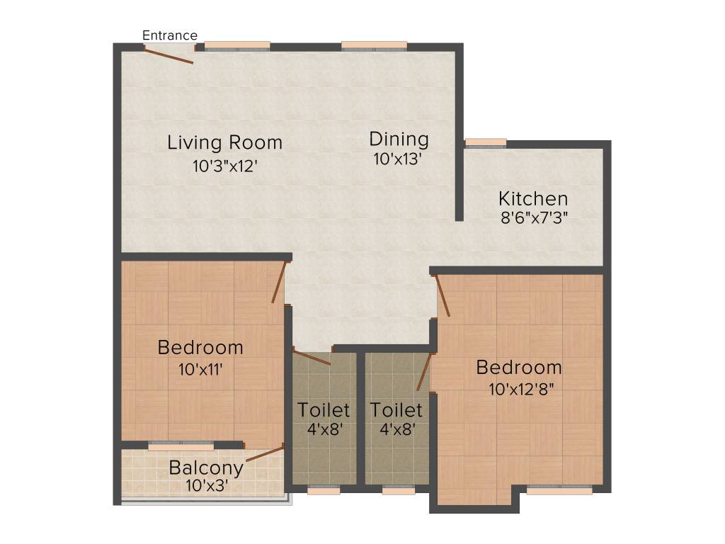 JD Blue Bell (2BHK+2T (980 sq ft) 980 sq ft)