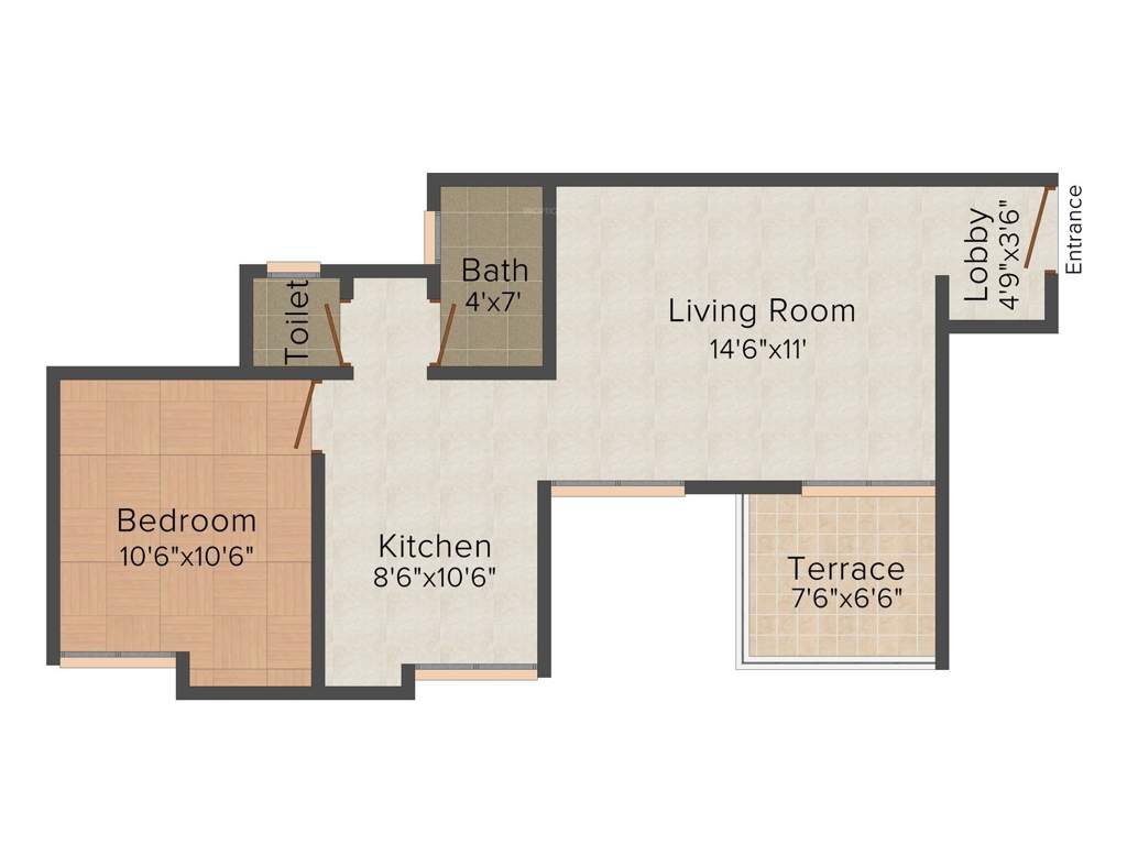 Satyam Oak Vista (1BHK+1T (654 sq ft) 654 sq ft)