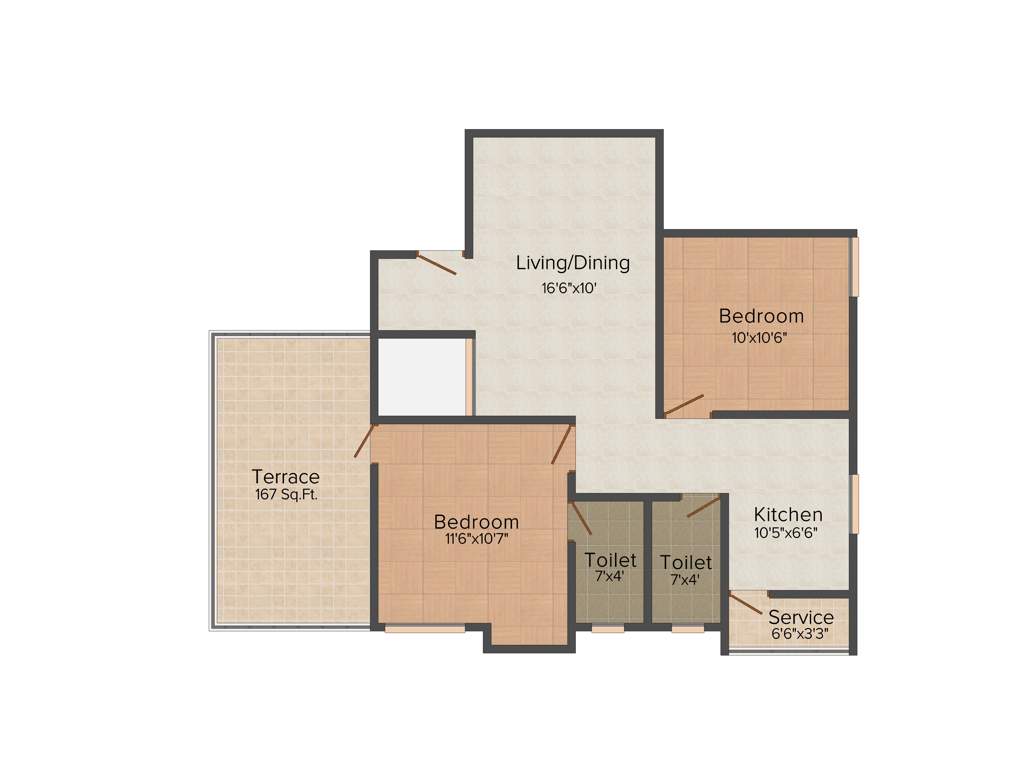 JD Sharon (2BHK+2T (815 sq ft) 815 sq ft)