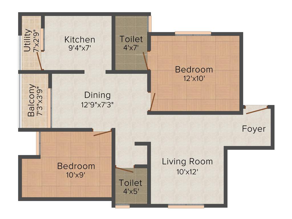 Madras MHC Park Avenue (2BHK+2T (981 sq ft) 981 sq ft)
