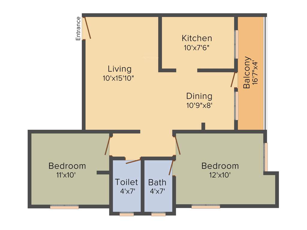 Vinisha Strawberry (2BHK+2T (955 sq ft) 955 sq ft)