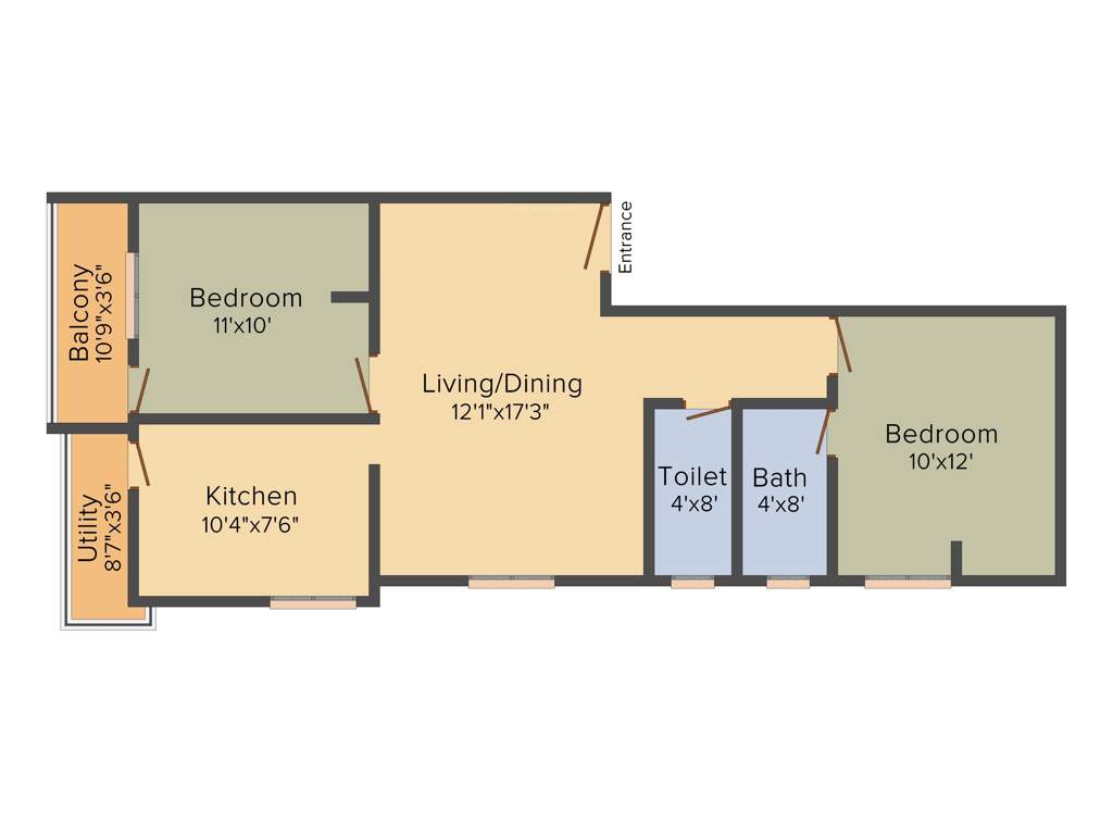 Vinisha Strawberry (2BHK+2T (900 sq ft) 900 sq ft)