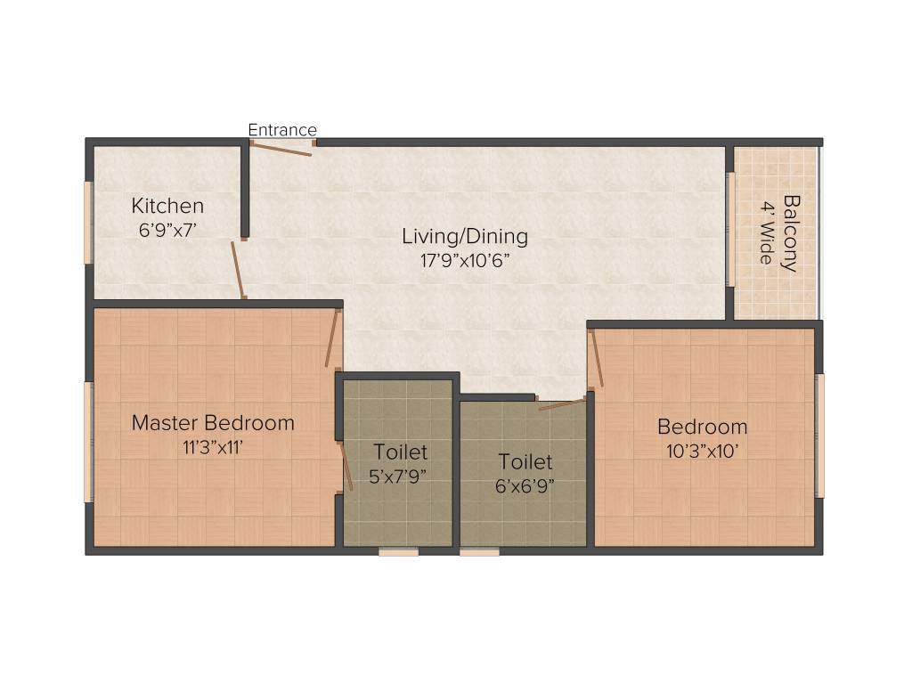Master Orchard Estate (2BHK+2T (966 sq ft) 966 sq ft)