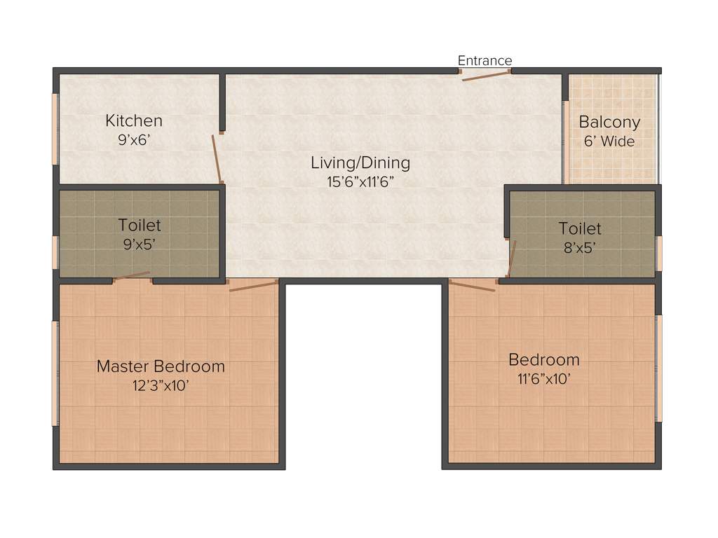 Master Orchard Estate (2BHK+2T (1,028 sq ft) 1028 sq ft)