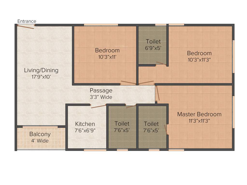 Master Orchard Estate (3BHK+3T (1,320 sq ft) 1320 sq ft)