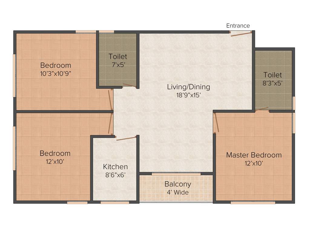 Master Orchard Estate (3BHK+2T (1,328 sq ft) 1328 sq ft)
