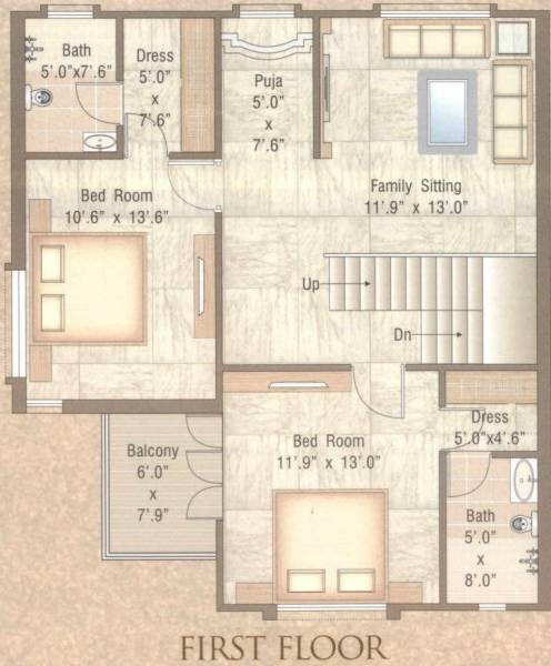 Shree Villas (4BHK+4T (2,500 sq ft) + Pooja Room 2500 sq ft)