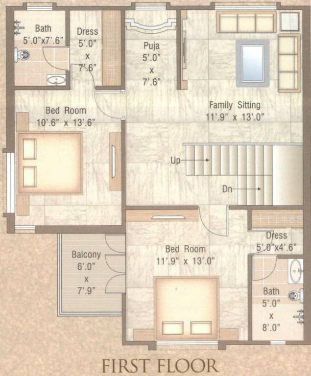 Shree Villas (4BHK+4T (2,500 sq ft) + Pooja Room 2500 sq ft)